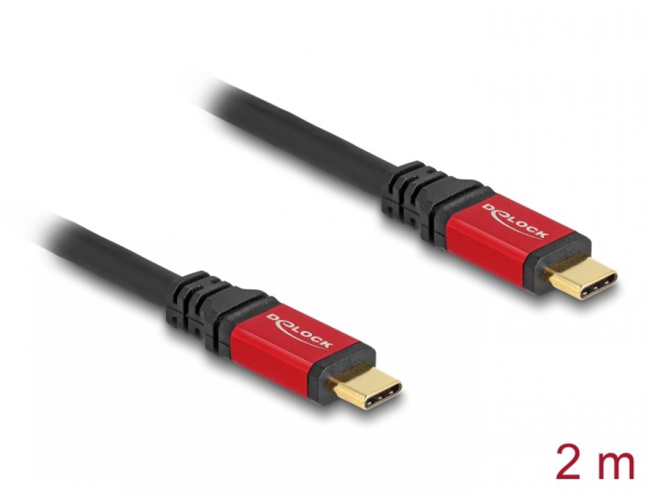 Imagine Cablu USB 3.2 type C PD 3.0 5Gb/100W E-Marker T-T 2m, Delock 80091